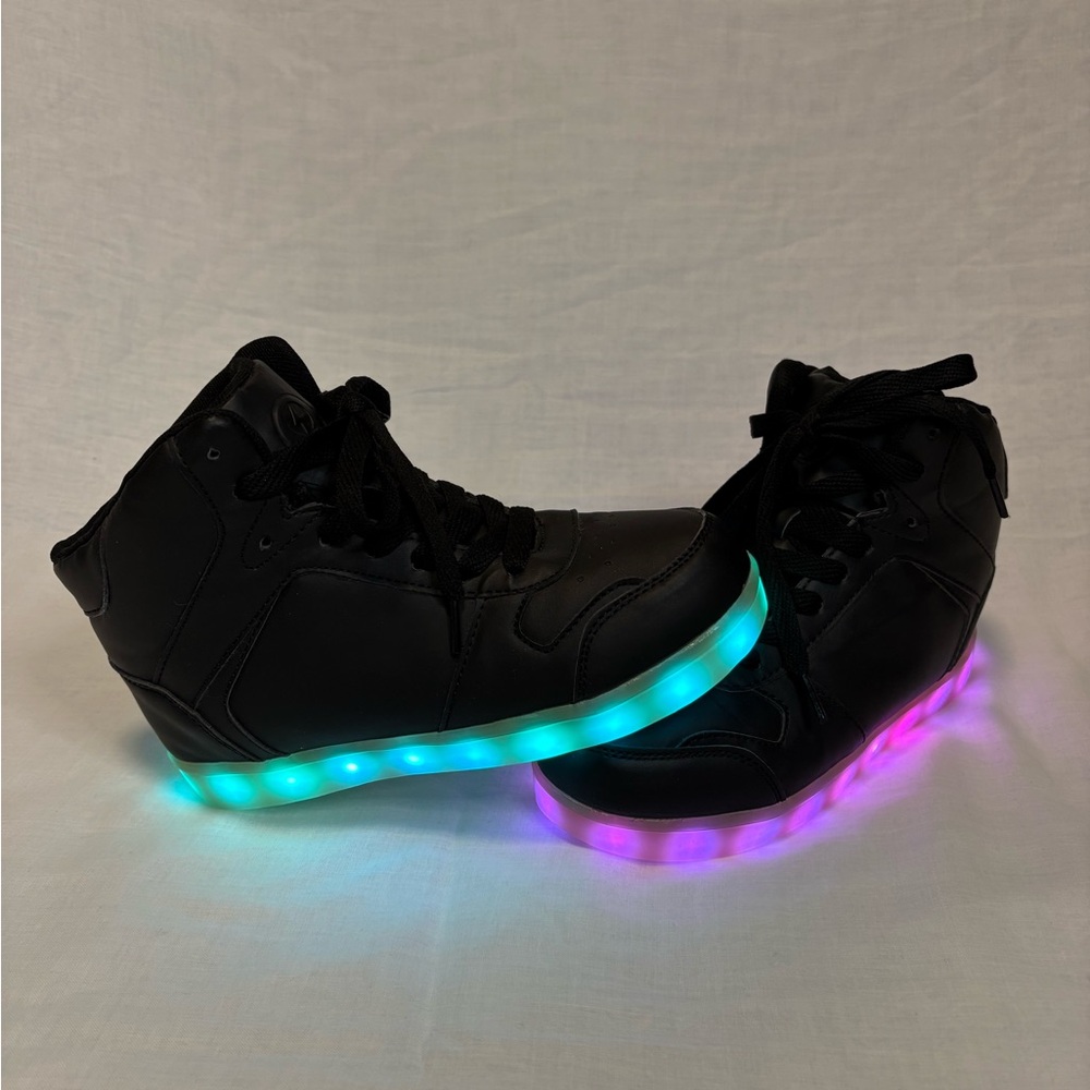 LED Light Up Black High-Top Sneakers
